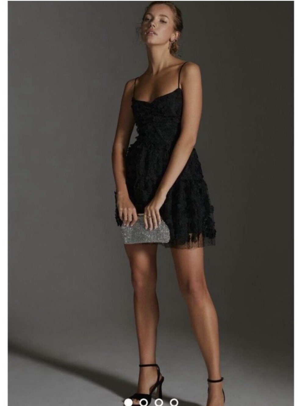 Delfi Collective floral appliqué mini dress